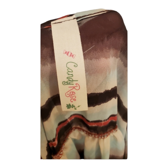 CANDY ROSE TOP, CHIFFON SHEER IN BACK. T-SHIRT IN FRONT, XL, NICE - Picture 12 of 12